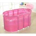 Bathtubs Freestanding SPA Sauna Bath Stainless Steel Bracket to Increase The Folding Green (Color : Pink) - B07H7JHKPV